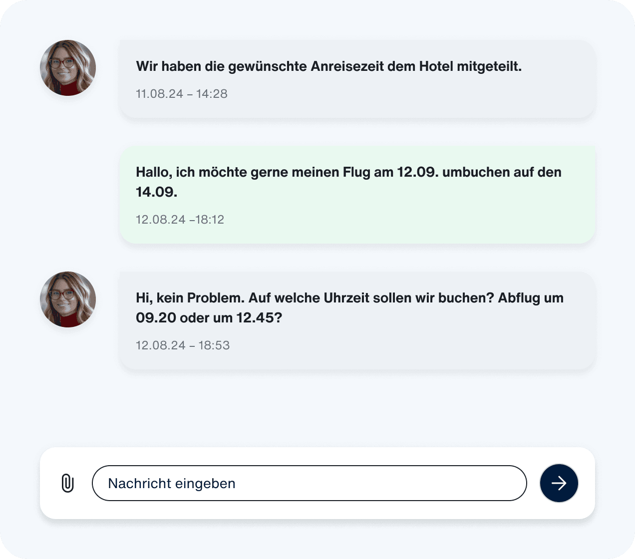 Buchen und Änderungen vornehmen